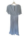 Show Me Your Mumu Size S Slate Blue Polyester Flutter Sleeves V Neck Wrap Dress Slate Blue / S