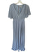 Show Me Your Mumu Size S Slate Blue Polyester Flutter Sleeves V Neck Wrap Dress Slate Blue / S