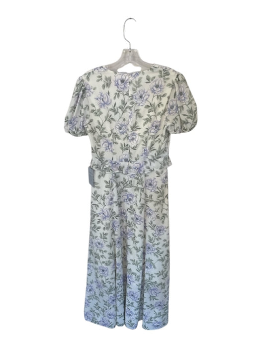 Gal Meets Glam Size 4P Green & Purple Polyester Short Sleeve Flowers Maxi Dress Green & Purple / 4P