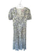 Gal Meets Glam Size 4P Green & Purple Polyester Short Sleeve Flowers Maxi Dress Green & Purple / 4P