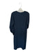 Tibi Size 4 Navy Triacetate Long Sleeve Drawstring Detail V Neck Maxi Dress Navy / 4