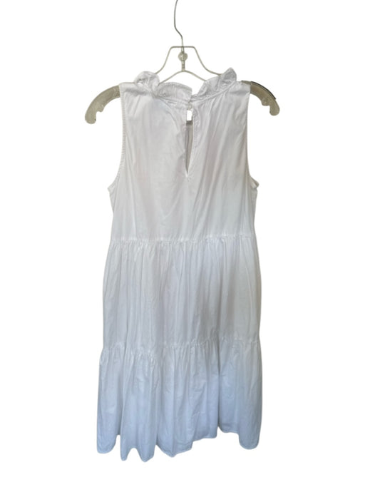 Lake Size M White Cotton Sleeveless Ruffle Collar Midi Dress White / M