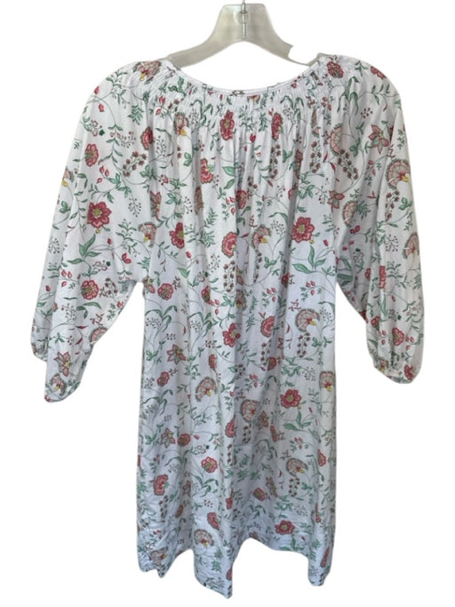 Lake Size S Green & Red Cotton Long Balloon Sleeve Botanical Buttons Dress Green & Red / S