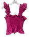 Hill House Size M Hot pink Linen Sleeveless Smocked Bodice Ruffle Hem Crop Top Hot pink / M