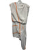 Et Ochs Size 12 White & Orange Polyester Cap Sleeve Neon Detail Draped Dress White & Orange / 12