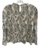 Veronica Beard Size 14 Beige, Green & Brown Cotton 3/4 Sleeve Shirred Top Beige, Green & Brown / 14
