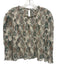 Veronica Beard Size 14 Beige, Green & Brown Cotton 3/4 Sleeve Shirred Top Beige, Green & Brown / 14