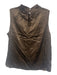 Rails Size M Brown Rayon Satin Sleeveless Mock Neck Keyhole Back Top Brown / M