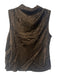 Rails Size M Brown Rayon Satin Sleeveless Mock Neck Keyhole Back Top Brown / M