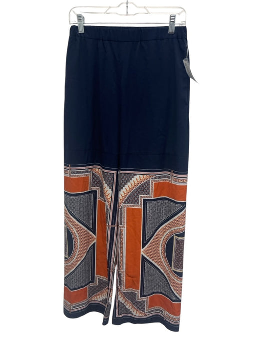 Rosetta Getty Collective Size 2 Navy Blue, Orange & White Polyester Pants Navy Blue, Orange & White / 2