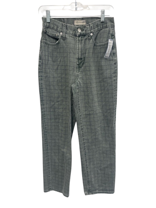 Madewell Size 26 Green & Blue Cotton Denim Grid Pattern High Rise Jeans Green & Blue / 26