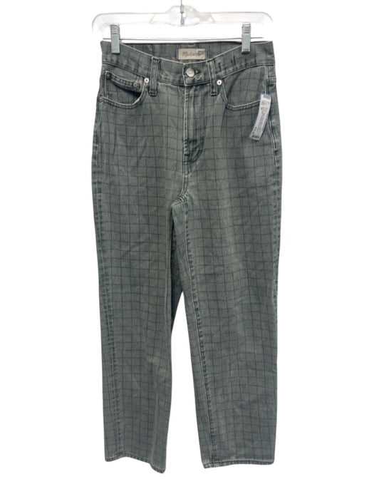Madewell Size 26 Green & Blue Cotton Denim Grid Pattern High Rise Jeans Green & Blue / 26