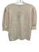 Madewell Size L Cream White Silk & Wool Knit Short Puff Sleeve Ribbed Hem Top Cream White / L