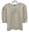 Madewell Size L Cream White Silk & Wool Knit Short Puff Sleeve Ribbed Hem Top Cream White / L
