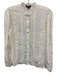 J. Crew Size 8 Cream White Viscose Long Balloon Sleeve Button Up Lace Detail Top Cream White / 8