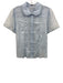 J. Crew Size 8 Light Blue Cotton Short Sleeve Button Up Pintuck Pleat Detail Top Light Blue / 8