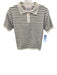 Alexia Admor Size M White & Black Viscose Blend Knit Striped Short Sleeve Top White & Black / M