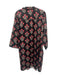 Tuckernuck Size XL Black, Pink & Cream Cotton 3/4 Sleeve Floral V Neck Dress Black, Pink & Cream / XL