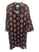 Tuckernuck Size XL Black, Pink & Cream Cotton 3/4 Sleeve Floral V Neck Dress Black, Pink & Cream / XL