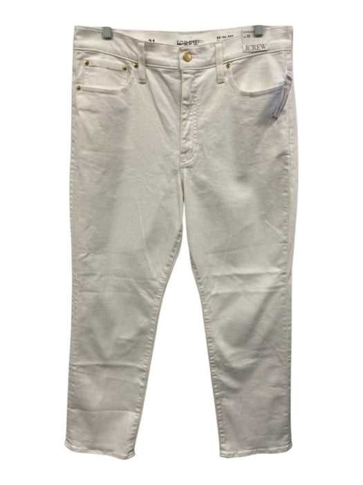 J. Crew Size 31 Cream White Cotton Blend Denim 5 Pocket Button & Zip Fly Jeans Cream White / 31