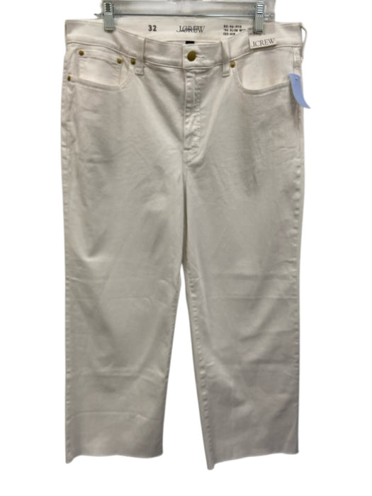 J. Crew Size 32 Cream White Cotton Blend Denim 5 Pocket Button & Zip Fly Jeans Cream White / 32