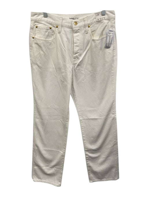 J. Crew Size 28 Cream White Cotton Blend Denim 5 Pocket Button & Zip Fly Jeans Cream White / 28