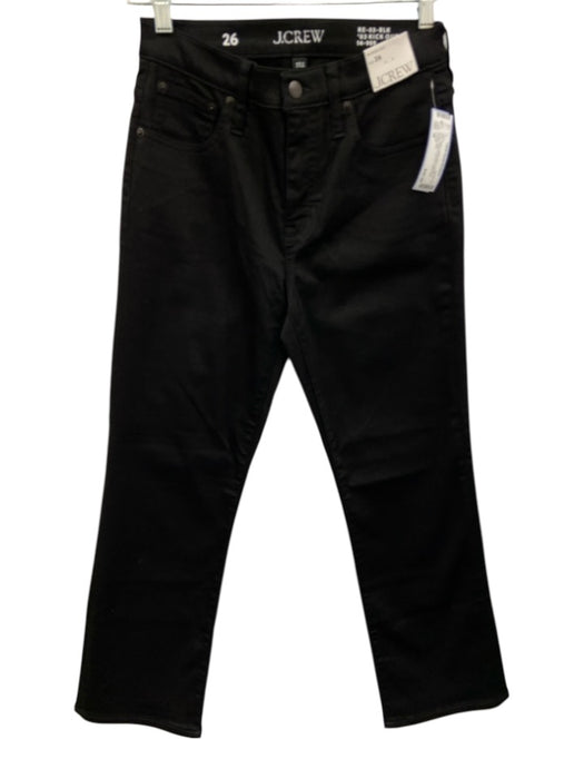 J. Crew Size 26 Black Cotton Blend Denim 5 Pocket Button & Zip Fly Jeans Black / 26