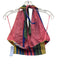 Staud Size M Pink & Multi Cotton Blend Criss Cross Tie Neck Striped Top Pink & Multi / M