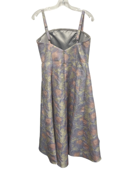 Abbey Glass Size M Periwinkle Blue, Pink, Tan Polyester jaquard Floral Dress Periwinkle Blue, Pink, Tan / M