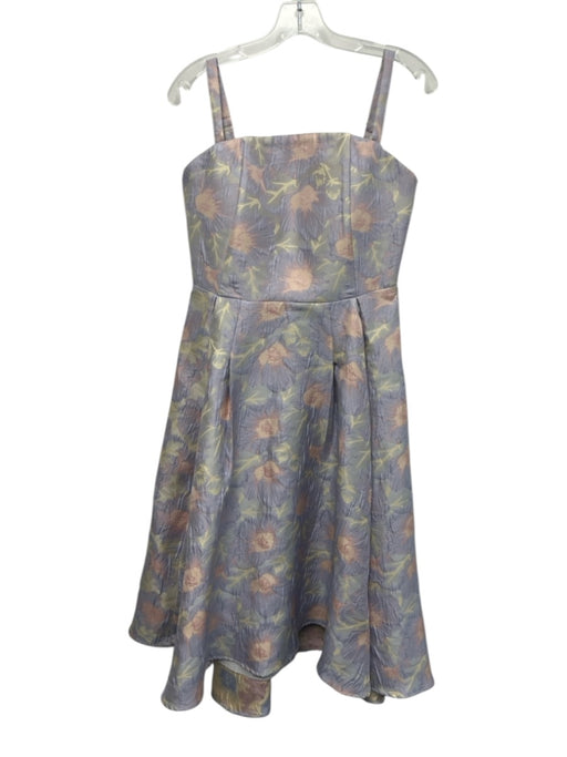 Abbey Glass Size M Periwinkle Blue, Pink, Tan Polyester jaquard Floral Dress Periwinkle Blue, Pink, Tan / M