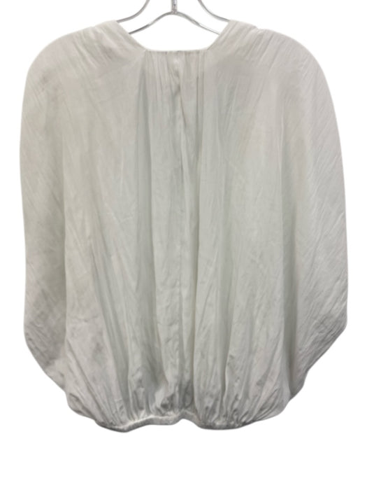 A.L.C. Size M White Polyester Gathered Draped V Neck Elastic bottom Top White / M