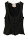 Reformation Size 2 Black Acetate Blend Sleeveless U Neck Decorative Button Top Black / 2