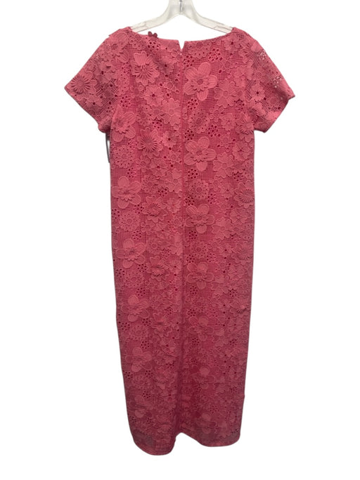 Abbey Glass Size S Pink Polyester Short Sleeve Floral Lace Overlay Maxi Dress Pink / S