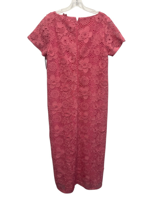 Abbey Glass Size S Pink Polyester Short Sleeve Floral Lace Overlay Maxi Dress Pink / S