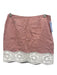 Staud Size 6 Pink & White Linen Floral Cutout Detailing Side Zip Mini Skirt Pink & White / 6