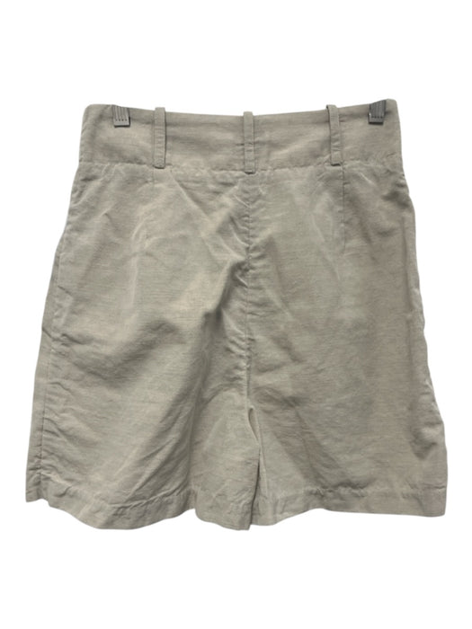 Co. Size 4 Khaki Beige Wool & Hemp High Waist Front Pleat Patch Pocket Shorts Khaki Beige / 4