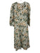 Tuckernuck Size L Green, Yellow & Black Linen Long Balloon Sleeve Floral Dress Green, Yellow & Black / L