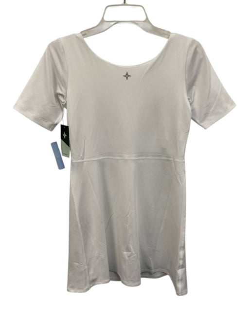 Tuckernuck Size S White Polyester & Spandex Short Sleeve Shorts Attached Dress White / S