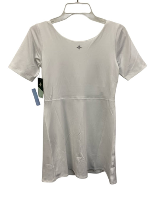 Tuckernuck Size S White Polyester & Spandex Short Sleeve Shorts Attached Dress White / S