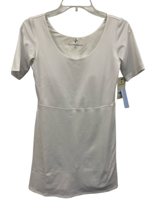Tuckernuck Size S White Polyester & Spandex Short Sleeve Shorts Attached Dress White / S