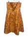 Abbey Glass Size XL Orange, Yellow & Pink Polyester jaquard Floral Knee Dress Orange, Yellow & Pink / XL
