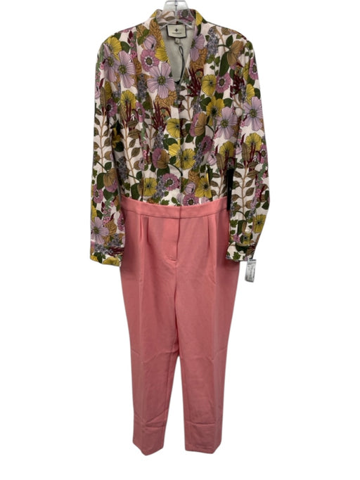 Tuckernuck Size 8 Pink, Green & Yellow Polyester Button Up Floral Jumpsuit Pink, Green & Yellow / 8