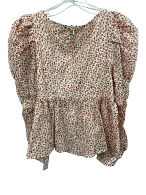 Hyacinth House Size XS Red, Green & White Polyester Blend Long Sleeve Peplum Top Red, Green & White / XS