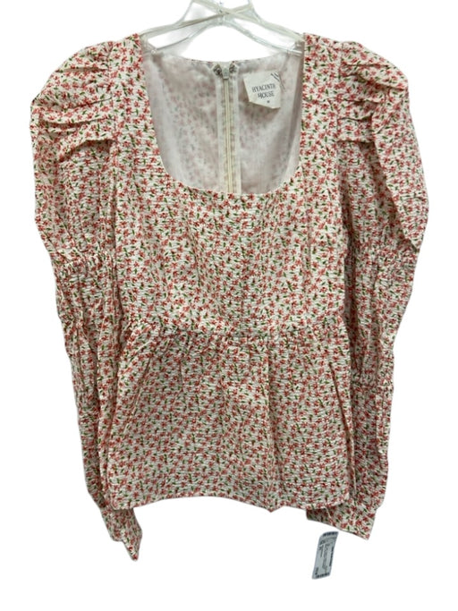 Hyacinth House Size XS Red, Green & White Polyester Blend Long Sleeve Peplum Top Red, Green & White / XS