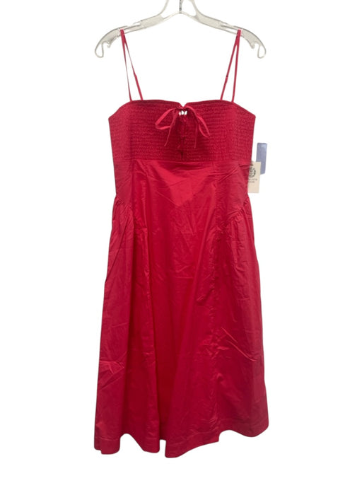 Hyacinth House Size L Salmon Pink Cotton Spaghetti Strap Shirred Top Midi Dress Salmon Pink / L