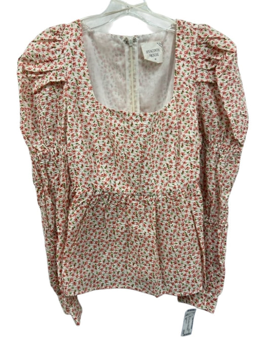 Hyacinth House Size XS Red, Green & White Polyester Blend Long Sleeve Peplum Top Red, Green & White / XS