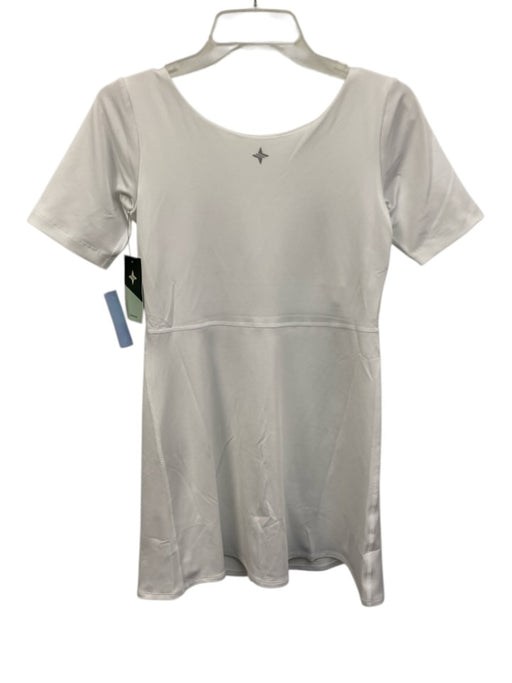 Tuckernuck Size S White Polyester & Spandex Short Sleeve Shorts Attached Dress White / S