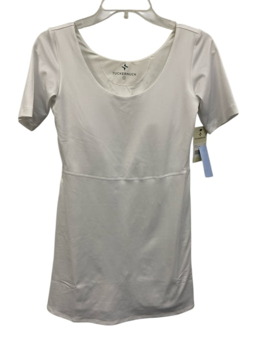 Tuckernuck Size S White Polyester & Spandex Short Sleeve Shorts Attached Dress White / S