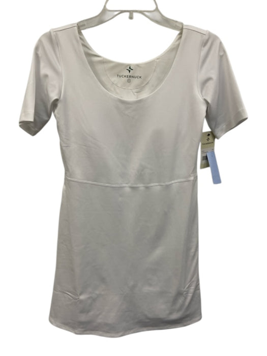 Tuckernuck Size S White Polyester & Spandex Short Sleeve Shorts Attached Dress White / S