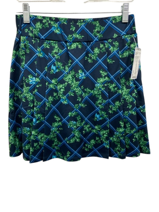 Tuckernuck Size S Blue & Green Polyester Blend Elastic Waist Pleat Detail Skort Blue & Green / S